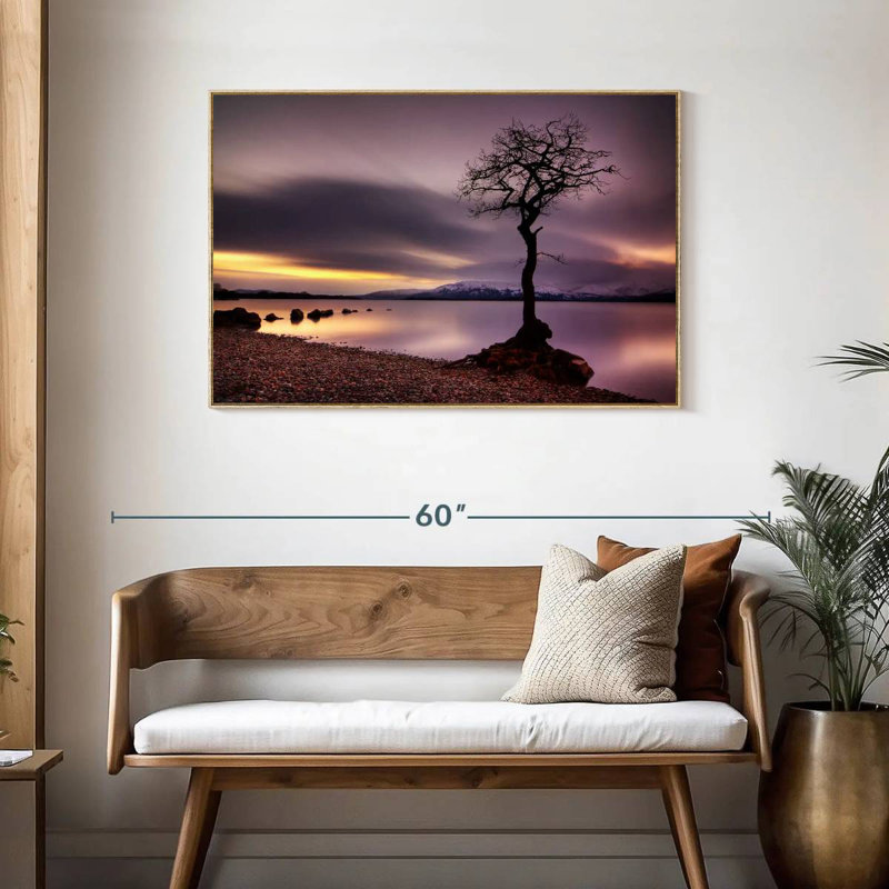 Arbre Loch Lomond, Cadre flottant en bois naturel, 43 po x 29 po