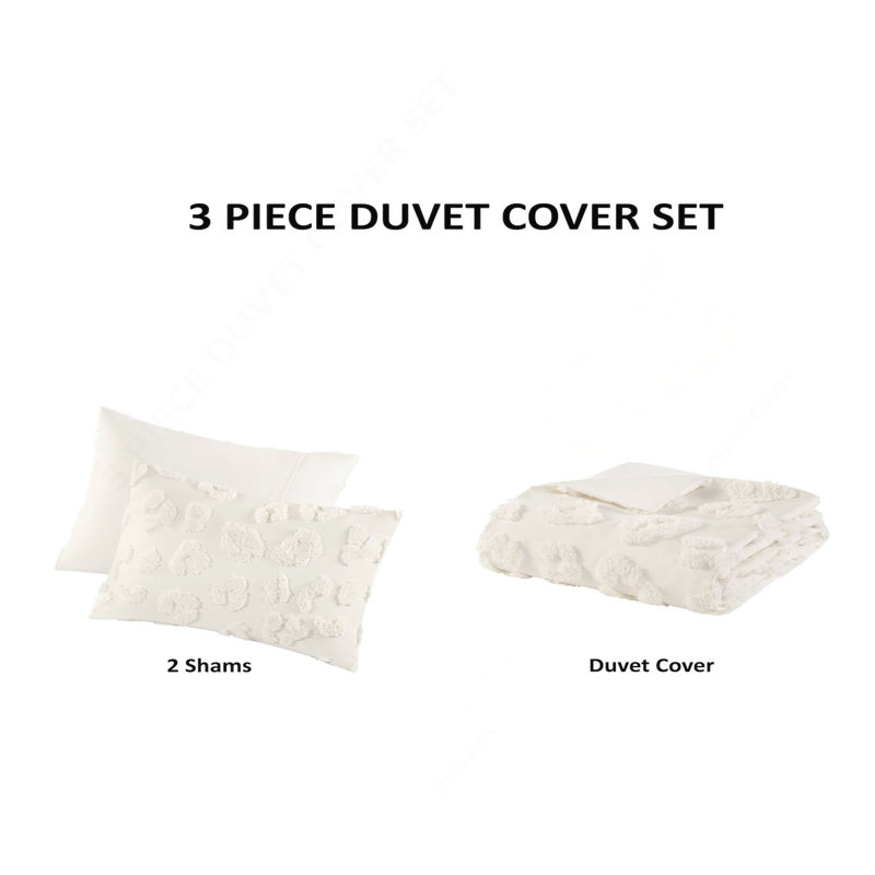 Ensemble de housse de couette Animal Chenille, King Duvet Cover + 2 Pillow Shams