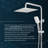 Zen Three Function Thermostatic Exposed Shower Pipe System With Square 10"x10"x1/5" Rain Shower Head And 3 Functions Hand Shower And Tub Spout.-114904055