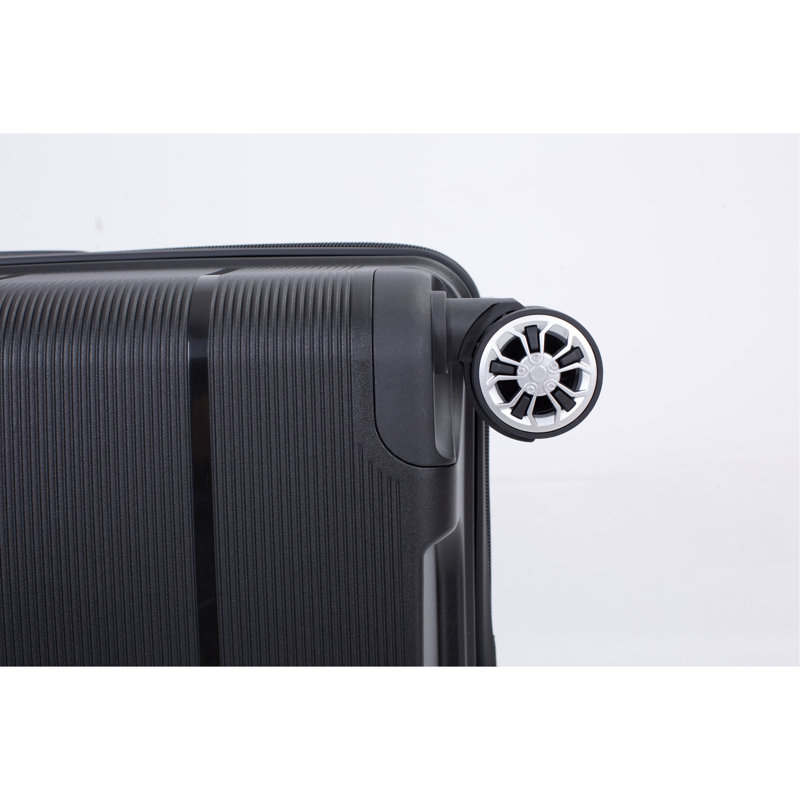Ensemble de valises légères et durables avec serrure TSA, ensemble de 3 valises Hardshell, Black