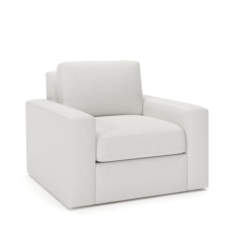 Chaise pivotante rembourrée Jonie, Natté Macarena beige