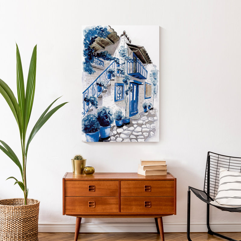 Blue Street - peinture sur toile tendue