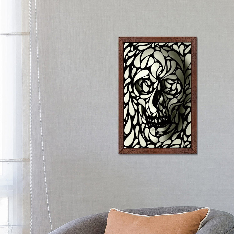 Skull #4 1 Piece Wall Art on Canvas, 66.04 cm H x 45.72 cm W, Brown Framed