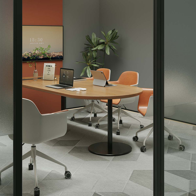 Table de conférence en bois massif 70,87 ", H 29,53 po x l 70,87 po x P 39,37 po