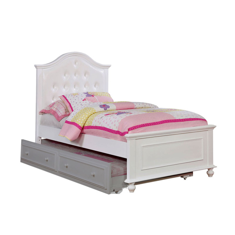 Lit plateforme simple en bois massif Southwick par Canora Gray, Blanc