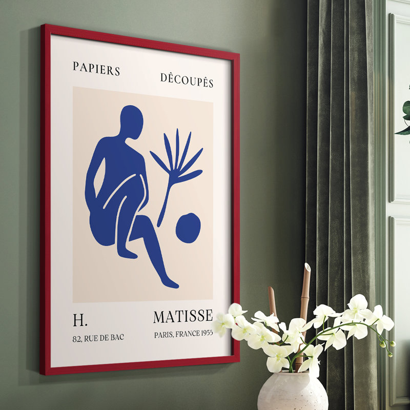 Matisse CLX, reproduction encadrée - bois massif, Noir, H 14 po x l 11 po