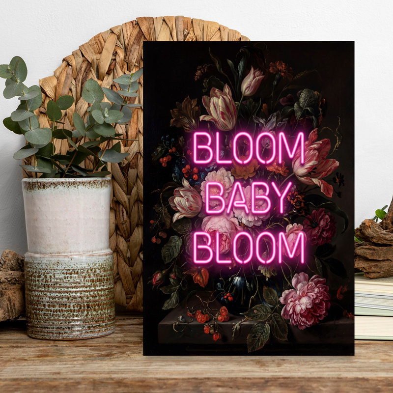 «Bloom Baby Bloom», art mural contemporain, H 18 po x l 12 po