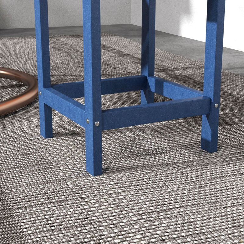 Side Table, Square Patio End Table, Weather Resistant 15" Outdoor HDPE Table