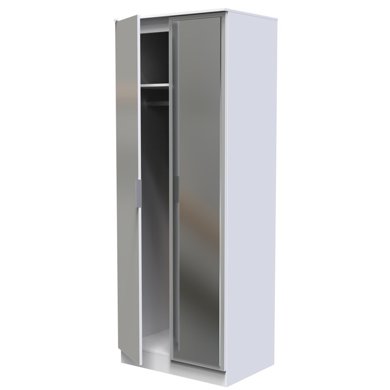 Biernat Manufactured Wood Wardrobe, Uniform Grey/White