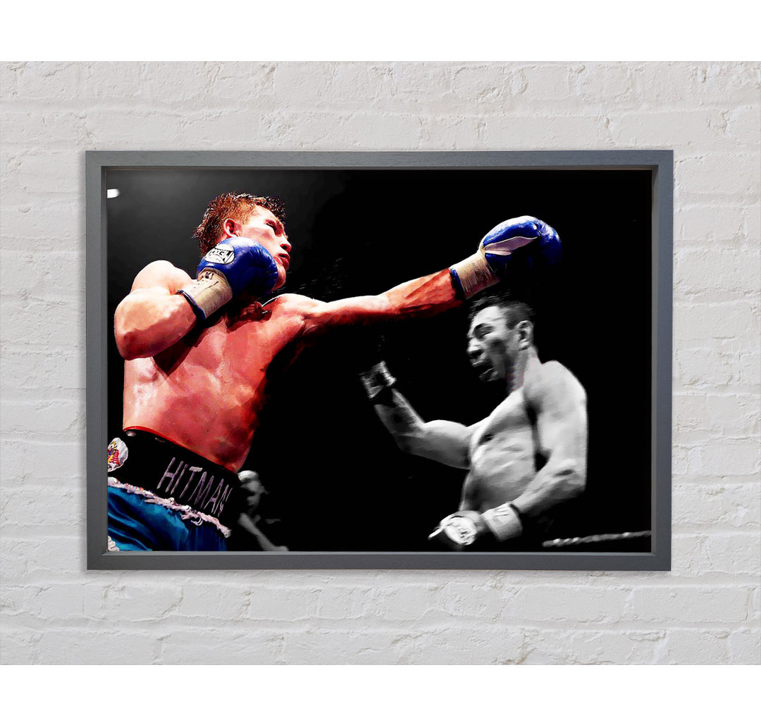 Ricky Hatton Knock Out In The Ring - Einzelner Bilderrahmen Kunstdrucke auf Leinwand