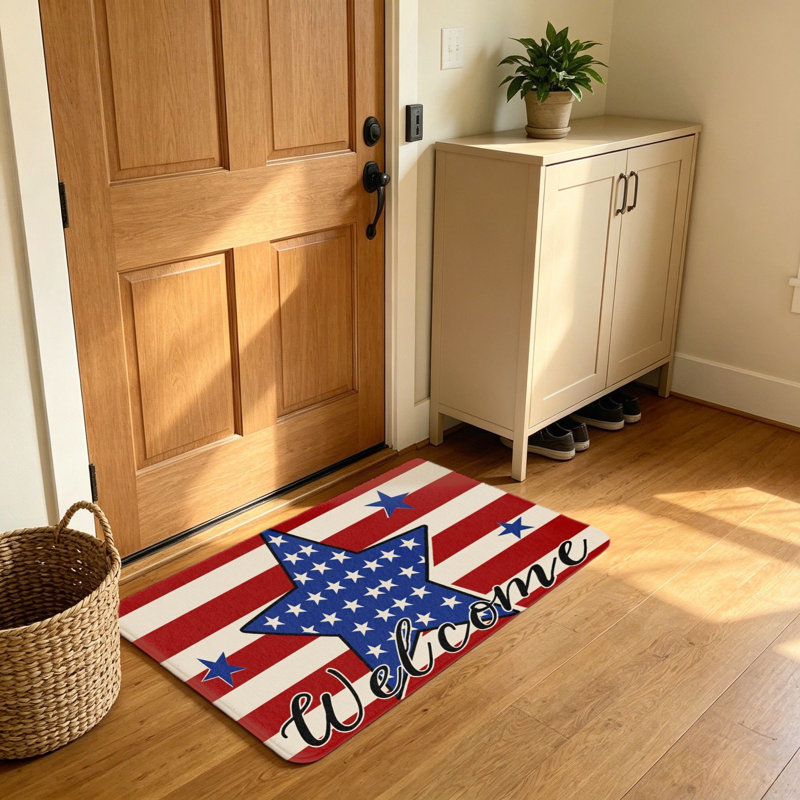 Tapis d'entrée Patriotic Star Stripe, 20 po x 32 po