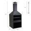 Square Steel Smokeless Chimnea