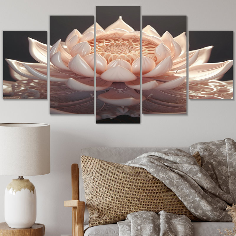 Chippenham - impression d'art mural lotus - 5 panneaux
