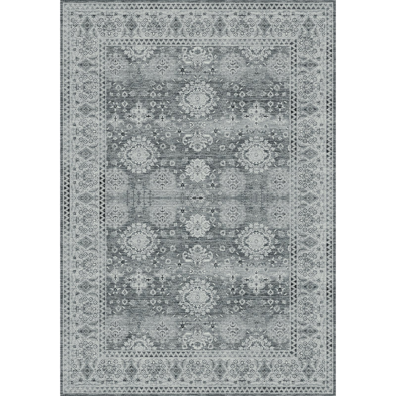 Machine Washable Bohemian Style Indoor Low Pile Carpet, Non-Slip And Machine Washable, Rectangle 5' x 8'