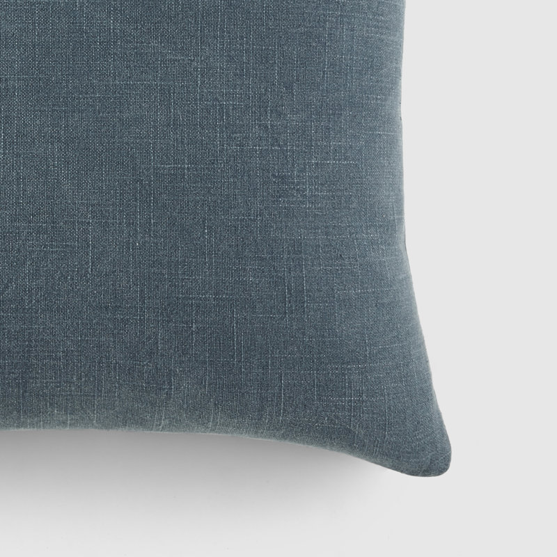 Washed and Distressed Cotton Decor Throw Pillow, Navy