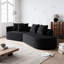 Canapé modulaire 112 po 4 places noir en chenille avec coussins décoratifs 112 po, assise confortable, mousse à haute résilience, aucun assemblage requis pour un usage domestique, revêtement moderne, très profond-226720339