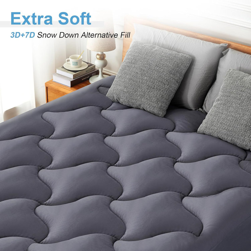 Medium Dual Layer 2-in-1 total 4" Memory Foam Mattress Topper With 8-21" Deep Pocket Cooling Mattress Pad, Designed For Back Pain Relief