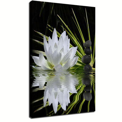 Art mural, peinture sur toile, fleur de lotus, image zen, art moderne, affiche en pierre noire