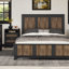Grand lit plateforme en bois, décoration de lit plateforme moderne avec bande adhésive en bois-118038144
