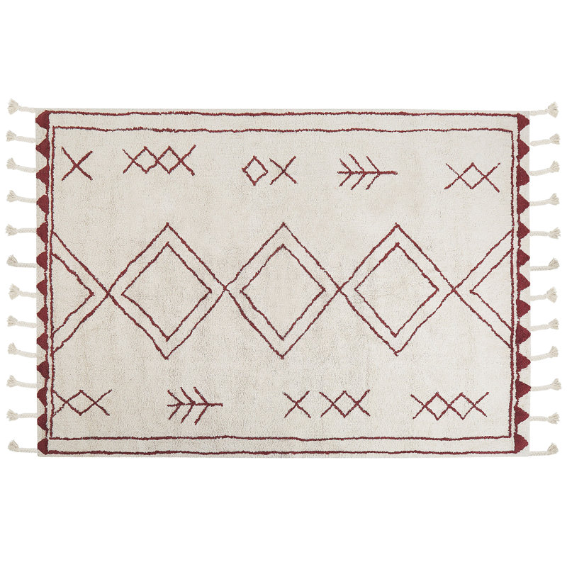 Gouglersville Geometric Cotton Hand Woven Area Rug, Rectangle 140 x 200cm