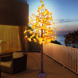 6' Maple Tree Led Lighted Decorations Artificial Leaves Solar Power for Outdoor