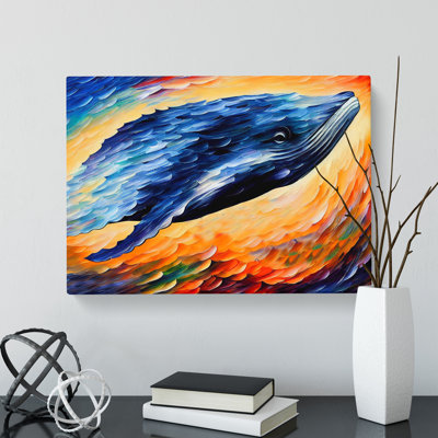 Whale Painting Abstract - Wrapped Canvas