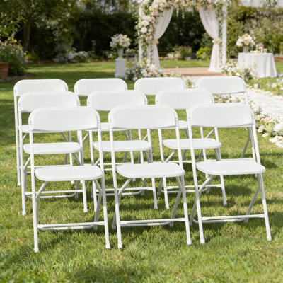 Chaises pliantes en plastique légères de 350 lb, portatives à l'intérieur et à l'extérieur pour les événements et le bureau