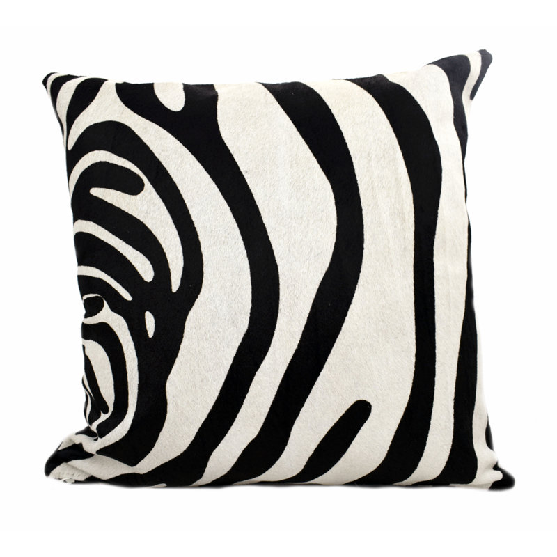 Animal Print Leather/Suede Throw Pillow