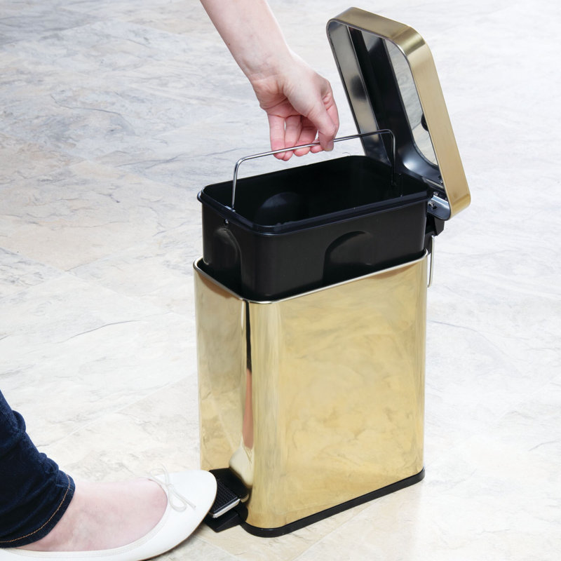 Rectangle Step Can 5L, Soft Brass