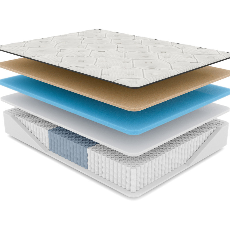 Matelas pour grand lit ferme 14 po - cuivre froid, literie blanche, Grand lit, 14.26"