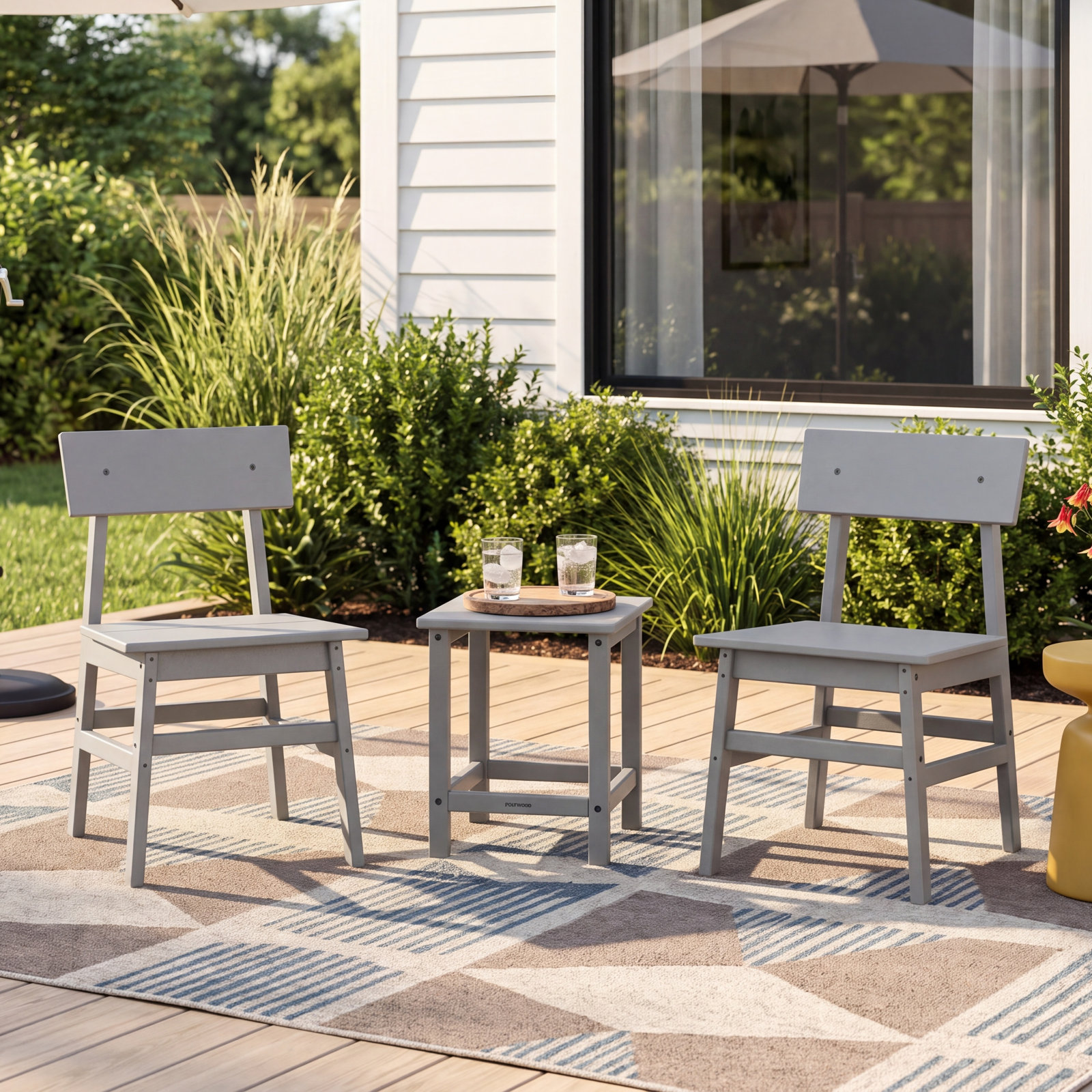 POLYWOOD® 2-Person Patio Seating Group, Gray