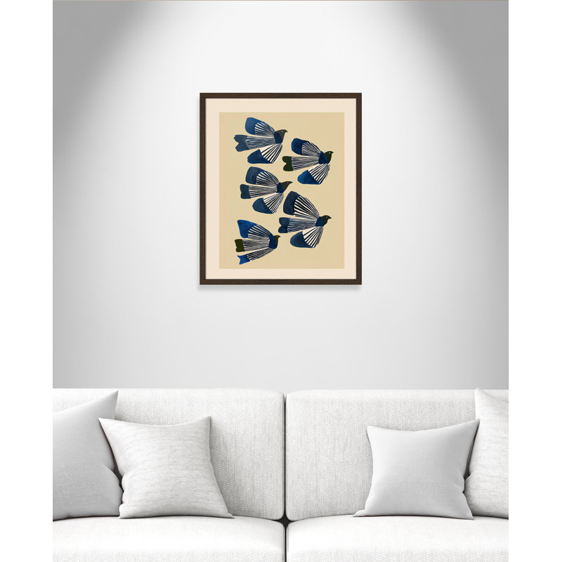 Imprimé indigo par ville, 21.5'' W x 25.5'' H, Framed Print, Walnut Woodgrain