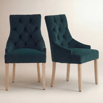 Button-tufted Wing Back Upholstered Dining Chair Side Chair (set Of 2)