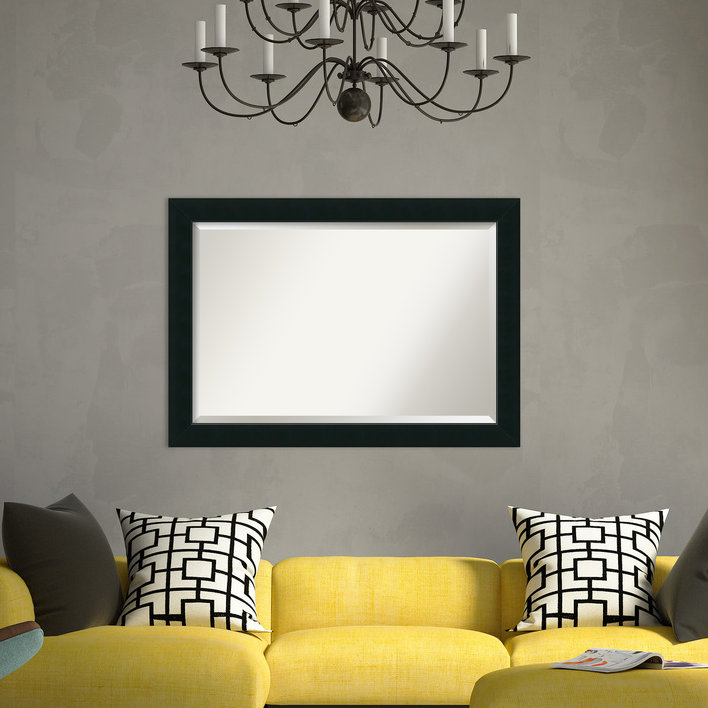Demoss Flat Mirror, Black Framed, 30" x 40"