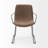 Nivens 17'' H Faux Leather Upholstered Metal Arm Chair-1616757400