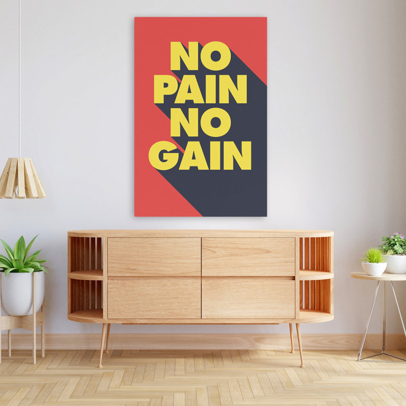 No Pain No Gain - Art inspirant, H 48 po x l 32 po