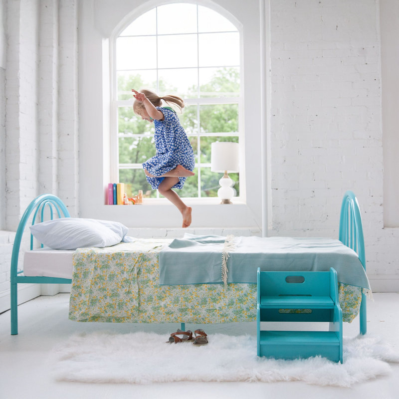 Brooklyn Metal Twin Bed, Turquoise