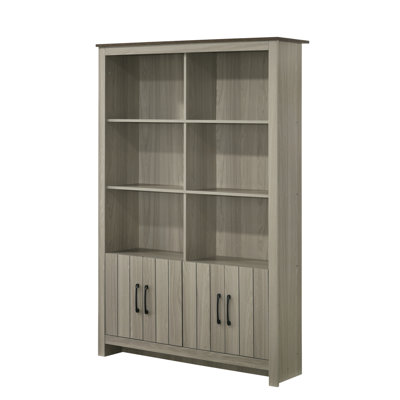 47"W Bookcase Shelf With Cabinet Doors