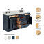 Meuble-lavabo double en bois massif de 66 po avec plateau en marbre de Carrare de 1,5 po Thornaby-1008703726-1047605994