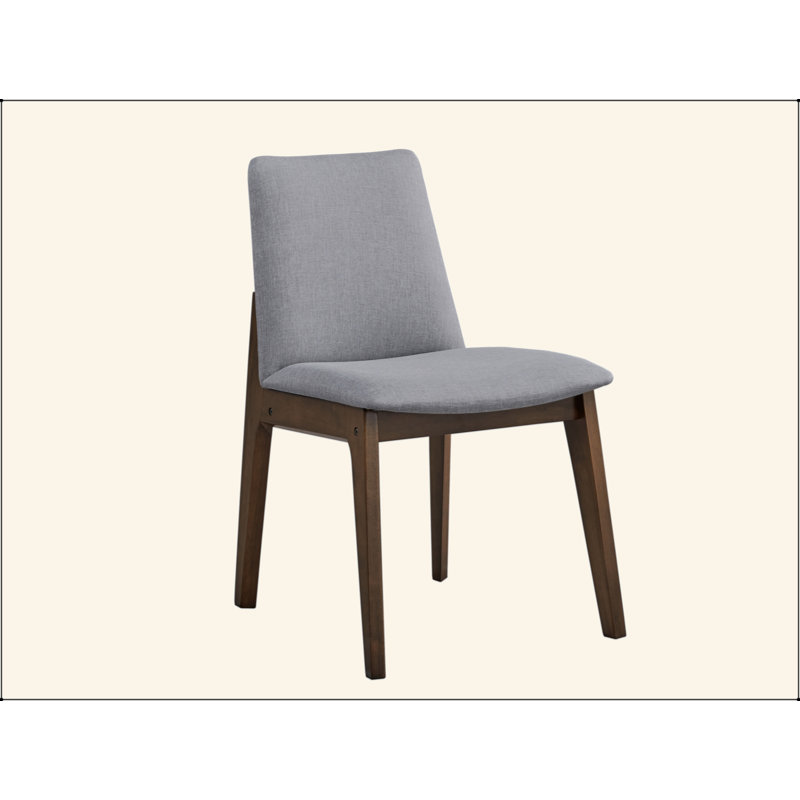 Ensemble de 2 chaises d'appoint Kaela en tissu gris clair et finition noyer