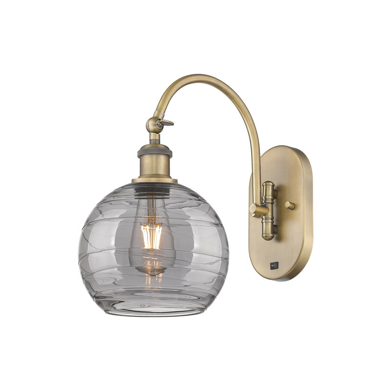 Allare Steel Armed Sconce, Brushed Brass