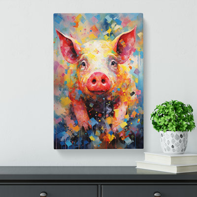 Pig Expressionism - Wrapped Canvas