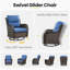 Ensemble de chaises d'extérieur pivotantes en osier avec coussins de 5 po et table d'appoint-156995234-156995235
