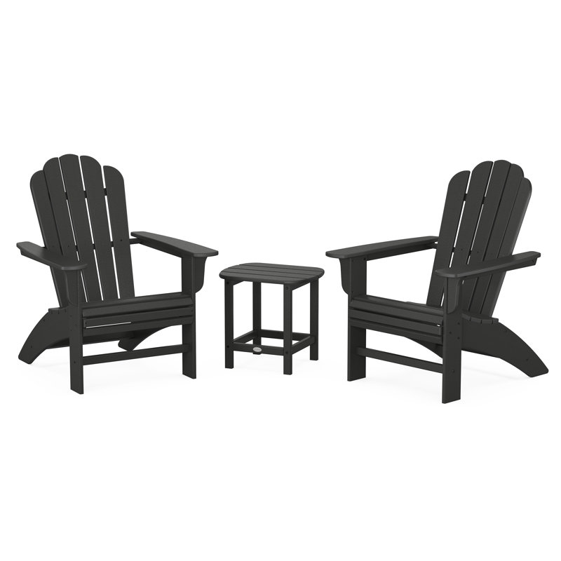 Ensemble de chaises Adirondack POLYWOOD Cottage, Noir