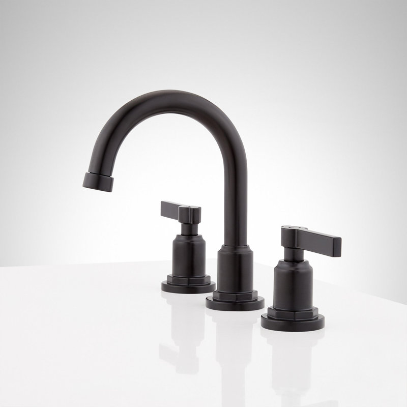 Robinet de salle de bain à large entraxe 1,2 gallon par minute Signature avec poignées leviers en métal et ensemble de bonde escamotable Signature Hardware