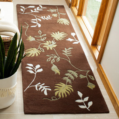 Tapis floral en laine et viscose touffeté à la main Candelo Soho