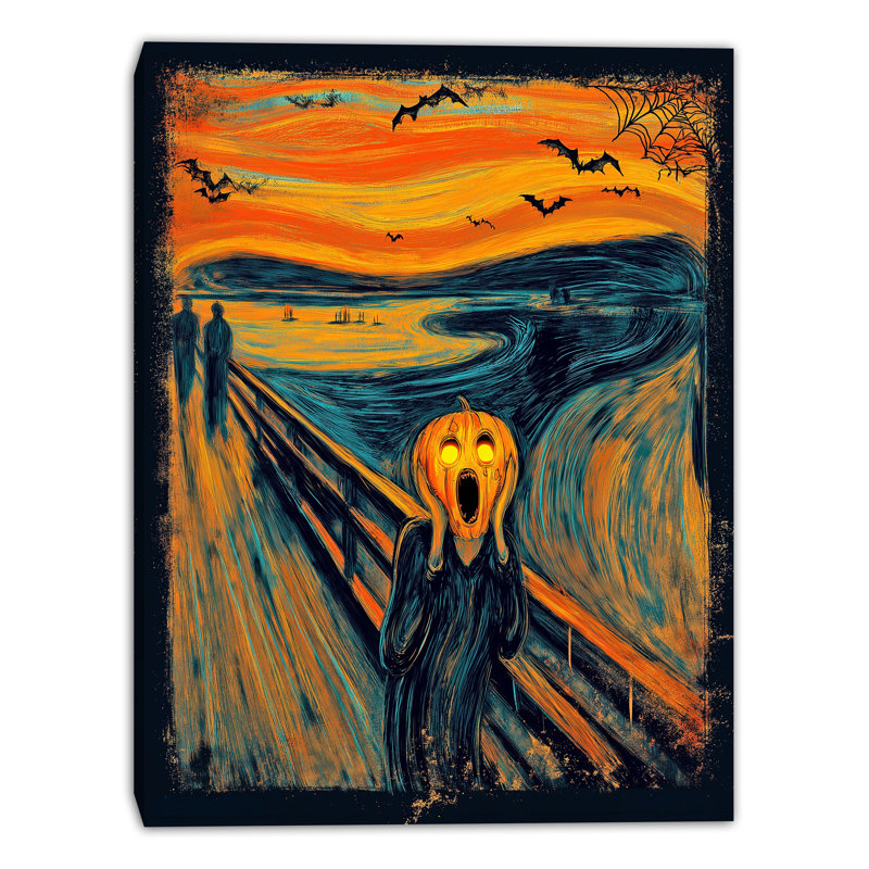 «The Pumpkin Scream Halloween», art mural sur toile, H 32 po x l 24 po