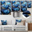 Or et saphir bleu mosaïque de marbre I - impression abstraite d'art mural en métal-89778395