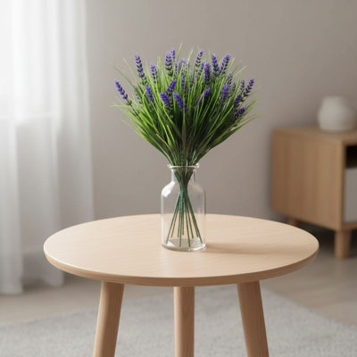 Bouquet de lavande artificiel - Faux branches de lavande réalistes pour le bureau intérieur / extérieur, décoration de mariage et arrangement floral, fausses plantes