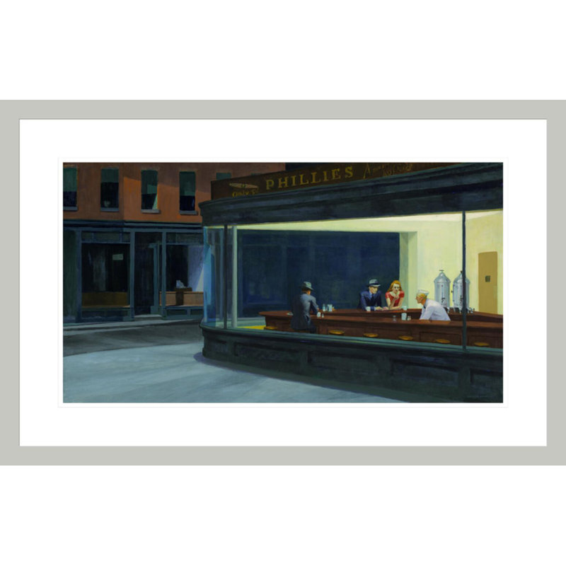 Nighthawks by Edward Hopper -Framed Giclee Print, 19.06" H x 29.5" W